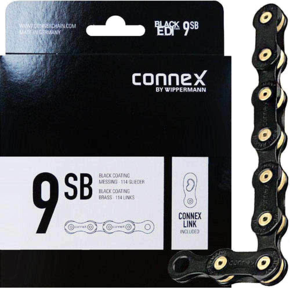Connex Wippermann Kette 9SB 1/2"x11/128" 114 Gl. 9-fach schwarz/gold