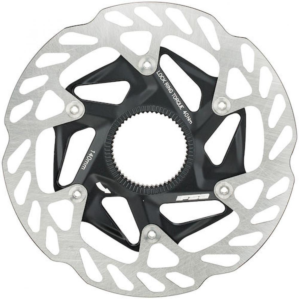 FSA Bremsscheibe K-Force WE Centerlock 140 mm Schwarz/silber - leichte, steife Performance-Scheibe