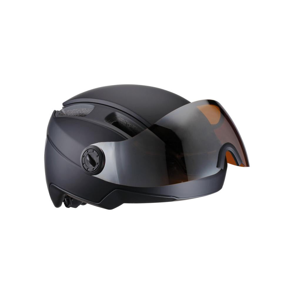 BBB Cycling Helm Indra faceshield smoke L matt schwarz - sicherer E-Bike & City-Helm