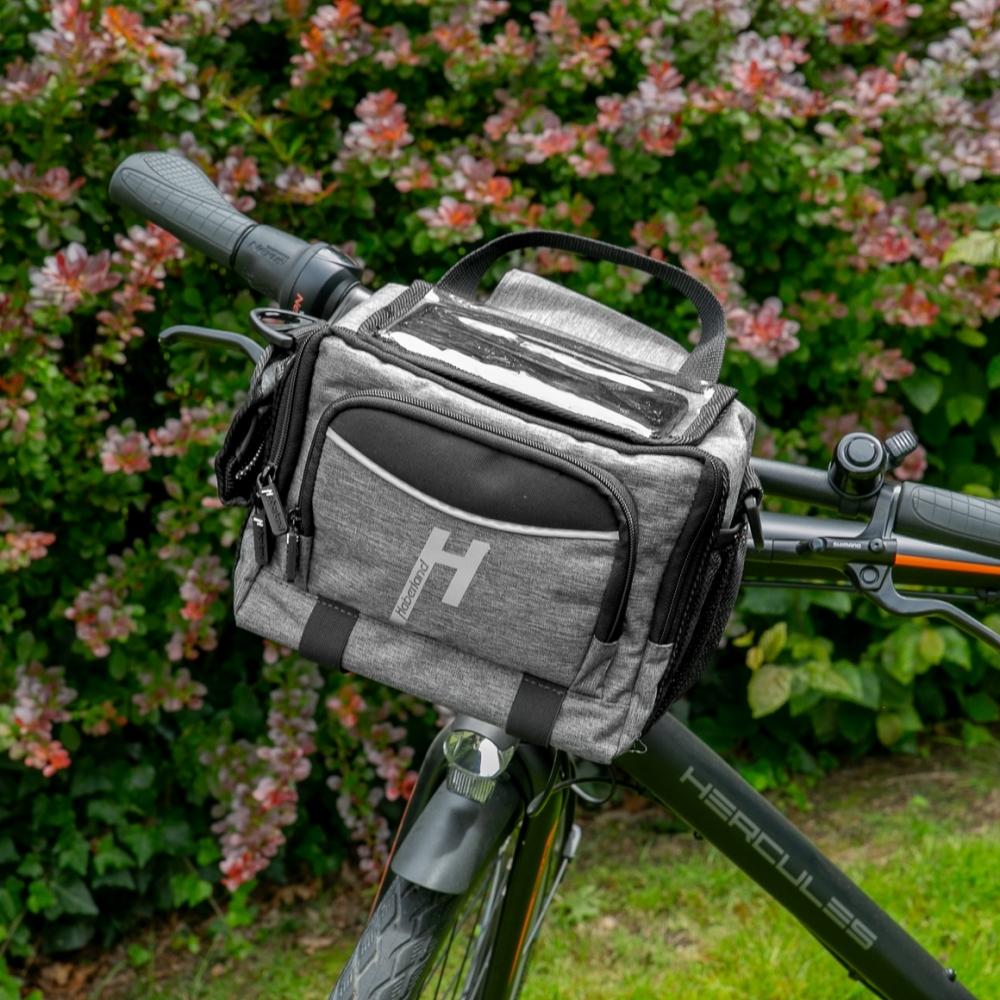 Haberland Lenkertasche 6l Bottle grau - praktische Fahrrad-Lenkerbag mit KLICKfix