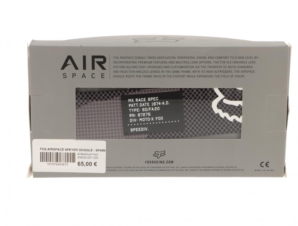 FOX AIRSPACE SPEYER GOGGLE SPARK Brille black