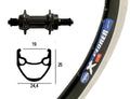 Bike-Parts Laufrad Hinterrad 26x1.75 Zoll Schraubkranz 6-7 fach schwarz 36-Loch Ryde X-Plorer schwarz silber Nirosta-Speichen schwarz