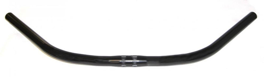 Ergotec Lenkerbügel Trekking Alu schwarz eloxiert, 25,4mm, 590mm, 47° Kröpfung.