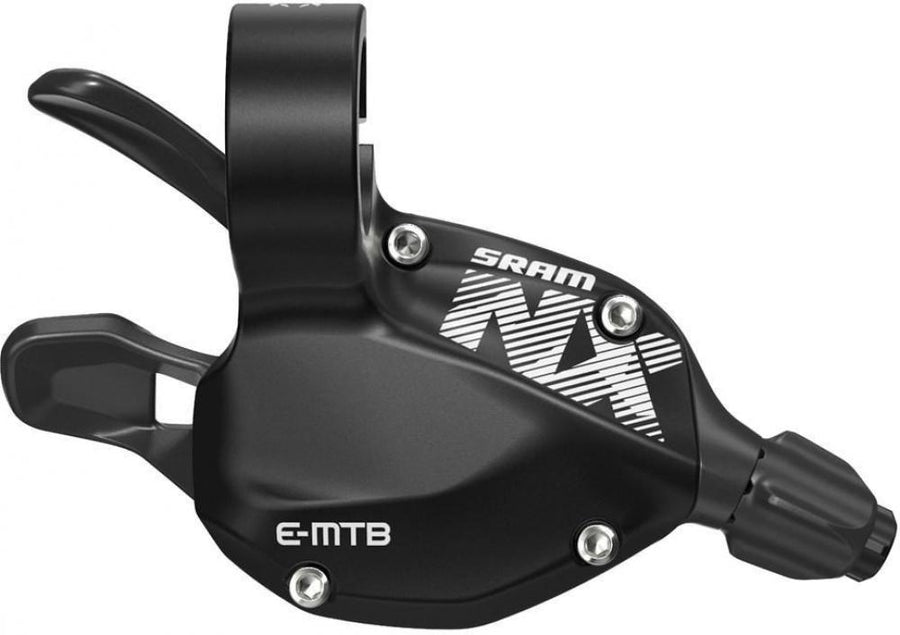 Schwarzer SRAM Trigger NX-E Eagle 12-fach Single Click E-MTB-Schalthebel für präzise Gangwechsel.