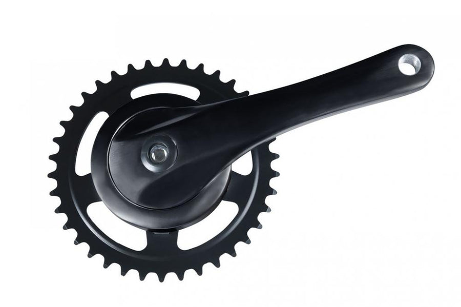 Mijnen Pieper Kettenradgarnitur Alu Rock schwarz 170mm,46 Z. 4-kant mit Abdeckscheibe
