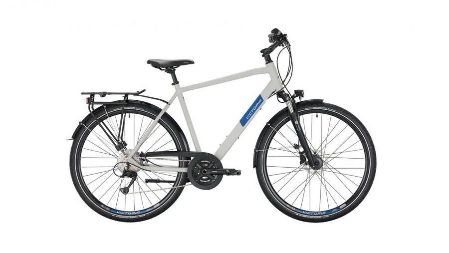VICTORIA Trekkingrad "Trekking 4.7" Mod. 22, Diamant, 28", supersonic silver matt / black, 2x9-Gang SHIMANO "Acera", 56cmnnMit der komplett neuen 2x9 SHIMANO Schaltgruppe wird der Trekking-Bestseller nochmals deutlich aufgewertet und modernisiert. Geblieb