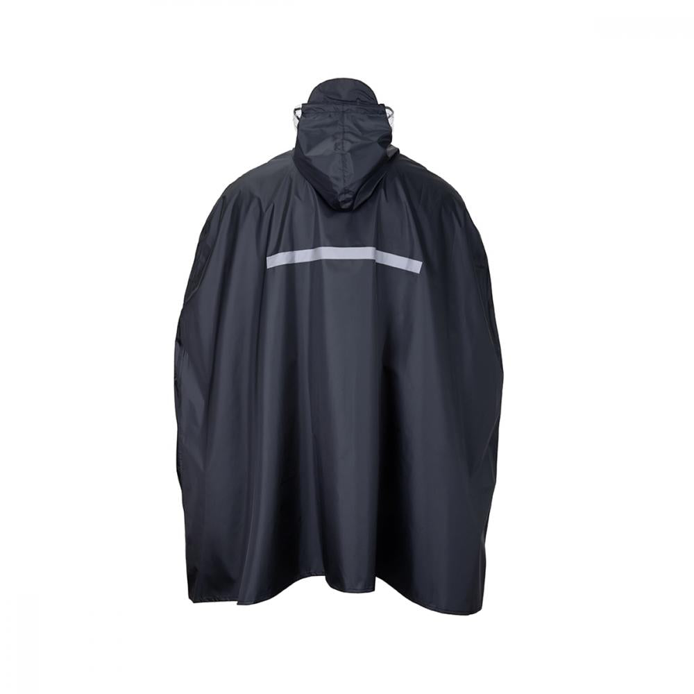CHIBA Regenponcho - XL/XXL, schwarz, wasserdicht, reflektierend, Radsport