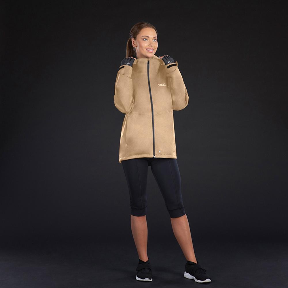 CHIBA Rainjacket Damen - 100% wasserdicht, winddicht & atmungsaktiv, 3XL, beige