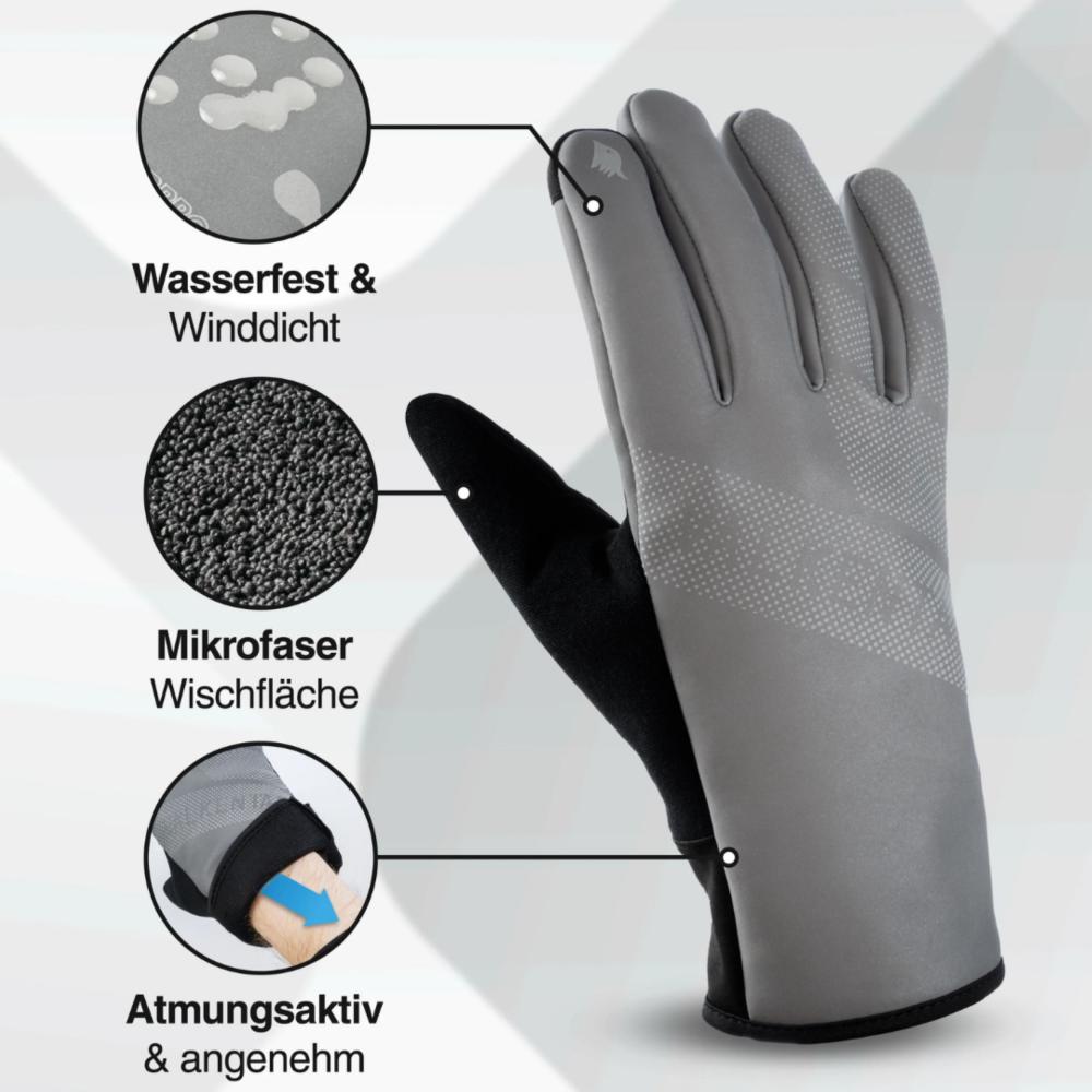 Valkental Handschuhe GloRider V2 Flex wasserfester Übergangshandschuh mit Grip L grau
