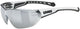 UVEX equate Sportbrille - weiß matt mit silber verspiegelten Gläsern, 100% UV-Schutz, Softbügel, Soft-Nasenpads, beschlagfrei, kratzfest, ideal für Sport & Outdoor