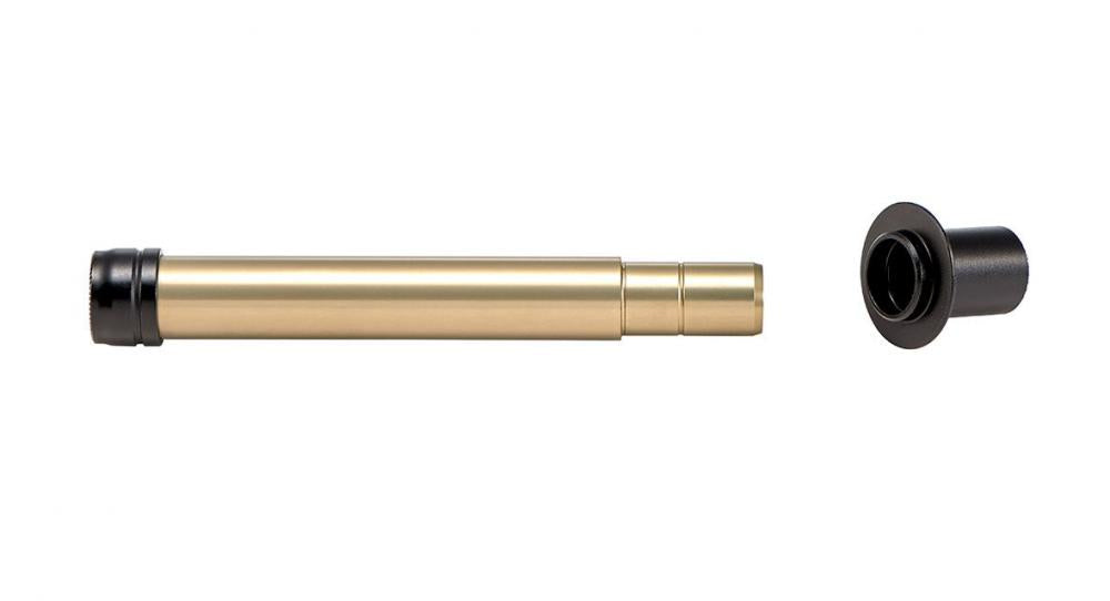 Ritchey WCS HR Disc 148x12mm BOOST Umbaukit mit goldener Achse und schwarzem Adapter für Fahrradnaben.
