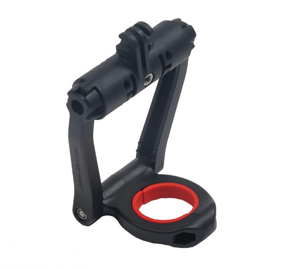 Additive Gerätehalter Spacer Two schwarz für 25,4mm Standardvorbau mit Actioncam-Halterung.