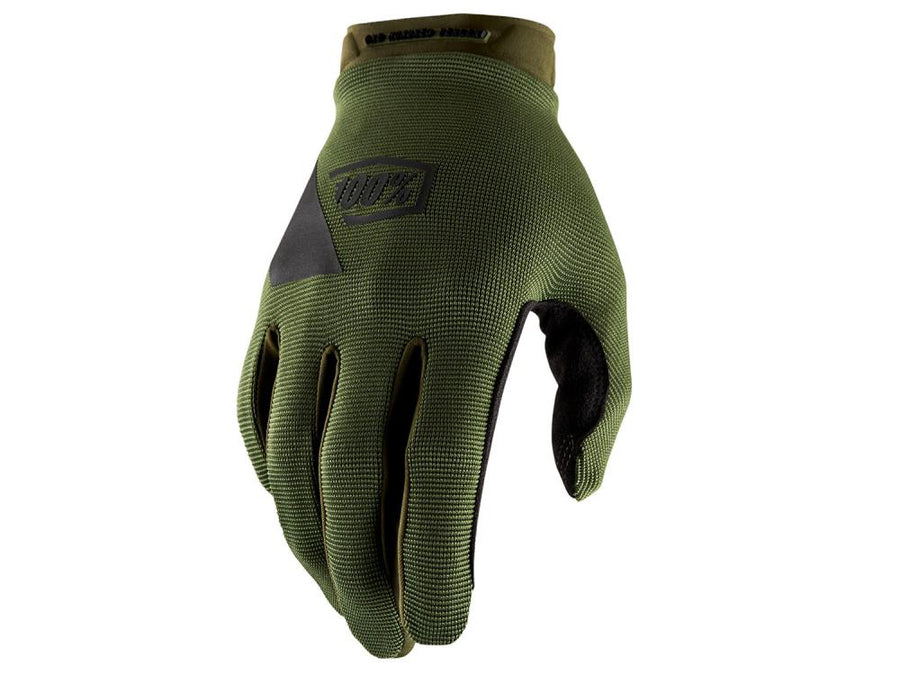 100% Ridecamp Gloves M Army Green / Black - bequeme MTB-Handschuhe mit Top-Grip