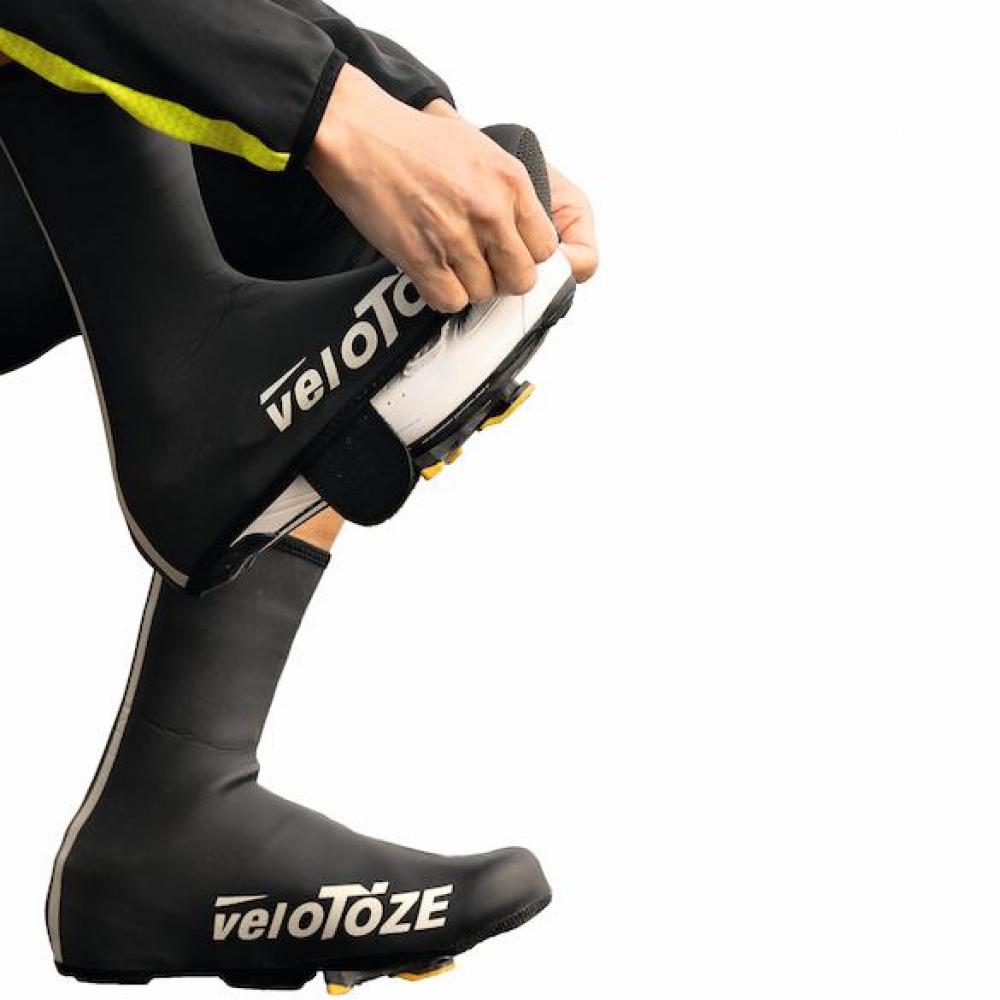 VeloToze Überschuh Neopren wasserdicht L schwarz - warmer, trockener Wetterschutz