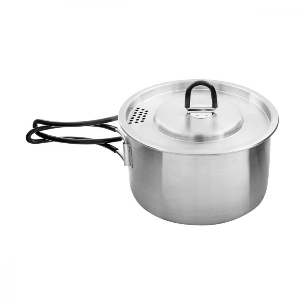 Tatonka Kettle II 1,0 l - Campingtopf Unisex 1,0 L mit Pfannendeckel aus Edelstahl