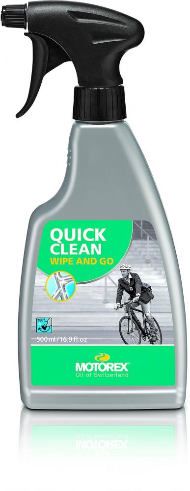 MOTOREX QUICK CLEAN Fahrradreiniger 500ml Sprayflasche zur wasserfreien Reinigung von Kunststoffen und Metallen.