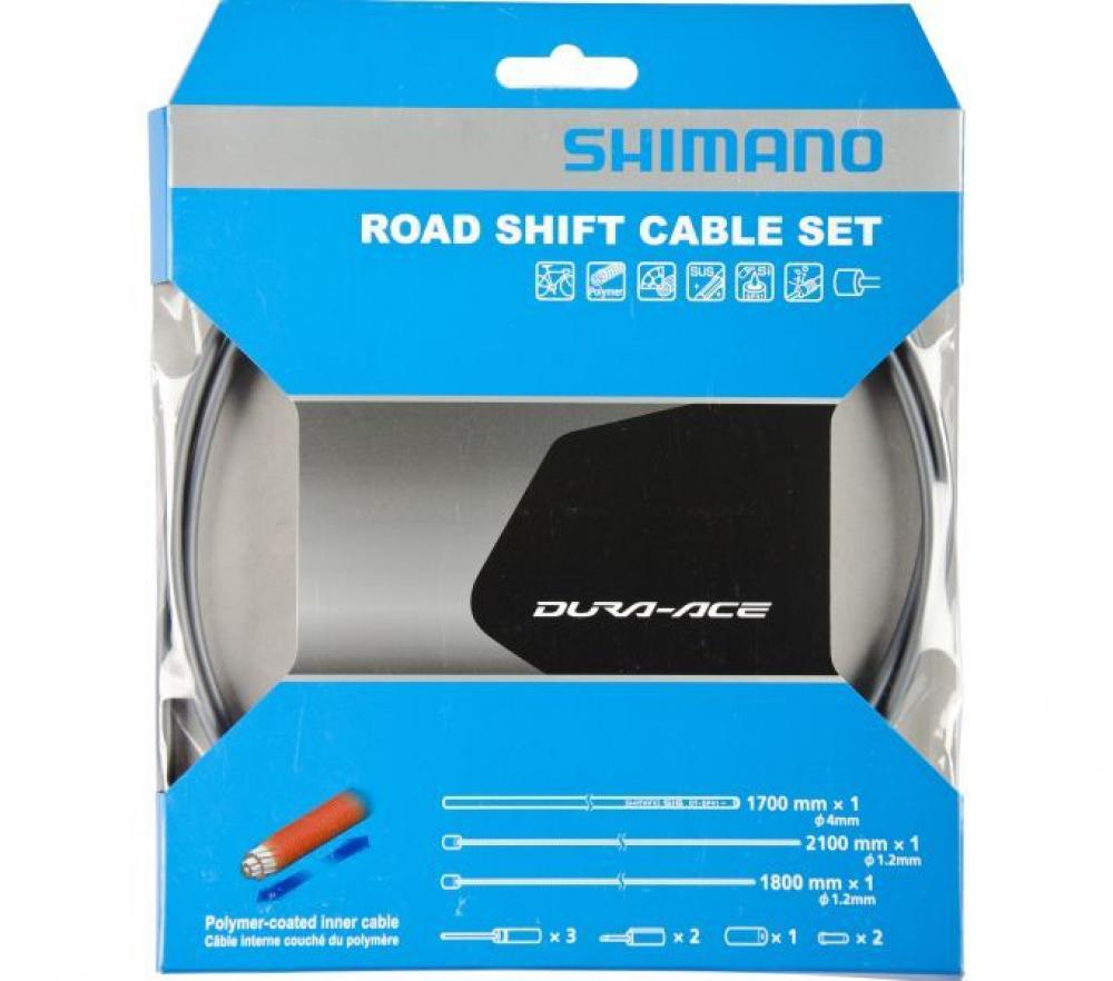 SHIMANO Schaltzug-Set Road polymerbeschichtet Schaltzug Grau