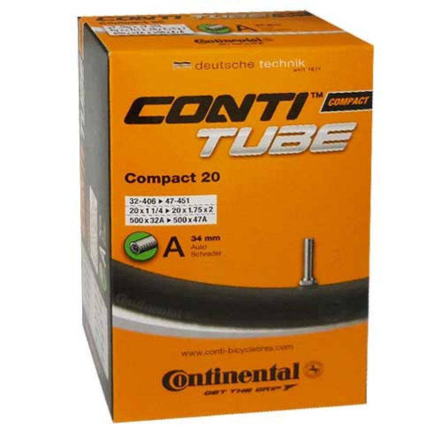 Continental Fahrradschlauch Conti Compact 20, 20x1 1/4-1.75 Zoll, ETRTO 32/47-406, AV Ventil.