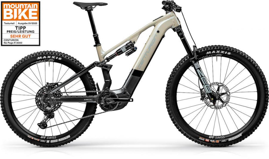 Centurion No Pogo R3000 EP3 sandperlmutt M / (42) Beige - vollgefedertes E-MTB für anspruchsvolle Trails