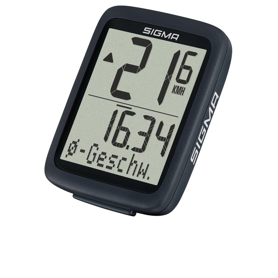 Sigma Fahrradcomputer BC 8.0 WL ATS kabellos mit Display zeigt 21.6 km/h aktuelle und 16.34 km/h Durchschnittsgeschwindigkeit