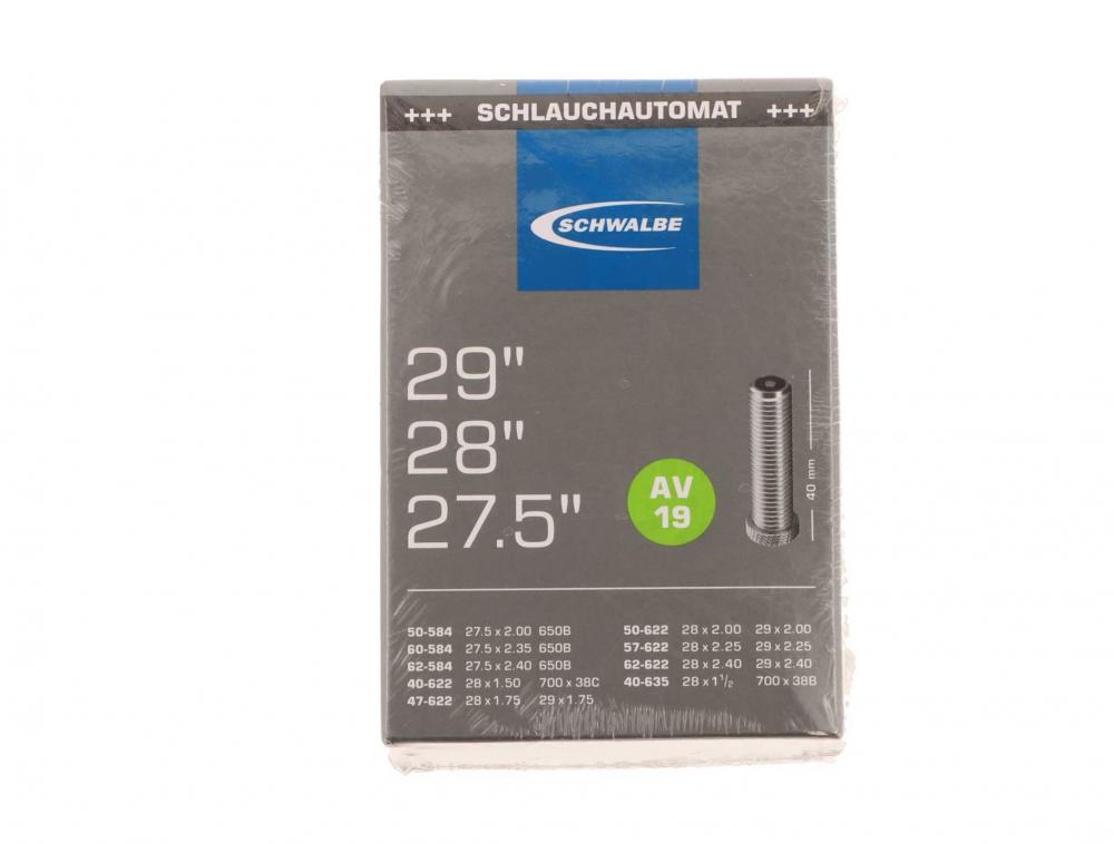 Schwalbe Schlauch AV19 VM 40/62-584/635 AGV 40 - zuverlässiger Fahrradschlauch mit Auto-Ventil 40 mm
