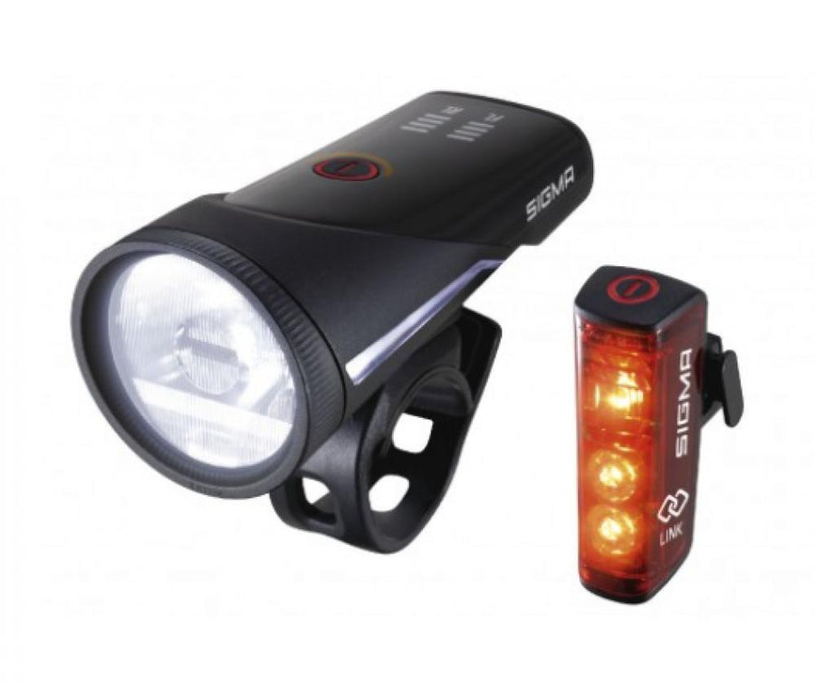 Sigma Aura 100 Lux USB Blaze Link LED Akku Fahrradbeleuchtungsset, Front- & Rücklicht