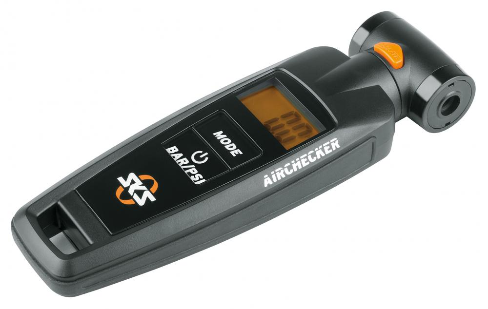 SKS Airchecker II digitaler Luftdruckprüfer für AV/SV-Ventile - 0â10 Bar hinterleuchtetes Display drehbarer Duo-Kopf Druckablassfunktion