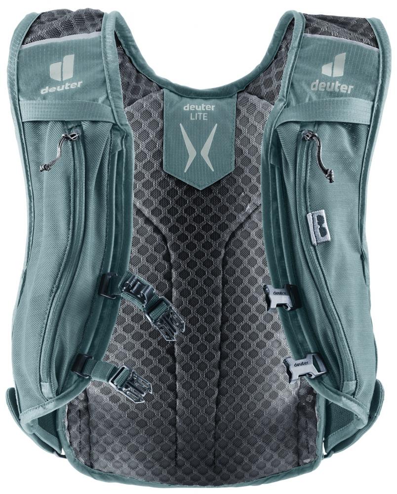 Deuter Rogla 5 Fahrradrucksack graphite-shale, leichter Bike-Rucksack für lange Touren, Rückansicht.