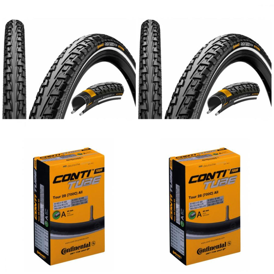 Set aus 2x Continental RideTour Reifen 28x1.75 und 2x Continental Tour 28 all Fahrradschläuchen.