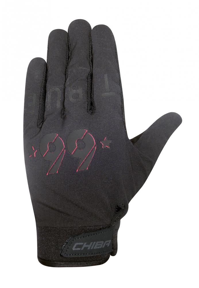 CHIBA Double Six - Radhandschuhe XS schwarz, ungepolstert, atmungsaktiv, Touchfinger, Silikongr grip