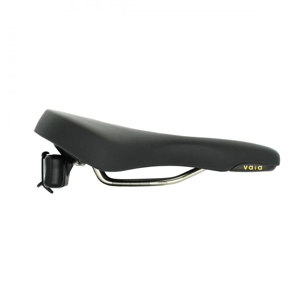 Schwarzer Selle Royal Vaia Moderate Unisex Sattel inkl. Multitool, Seitenansicht.