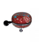Basil Ding-Dong Fahrradklingel Bloom 80 mm - Scarlet Red mit Blumenmuster, lauter 2-Klang, SB-Karte