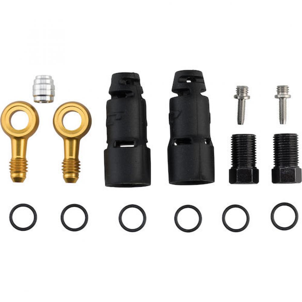 Jagwire Anschlussset Pro Quick-Fit Adapter für SRAM/AVID Universal Schwarz/gold - maximale Brems-Performance
