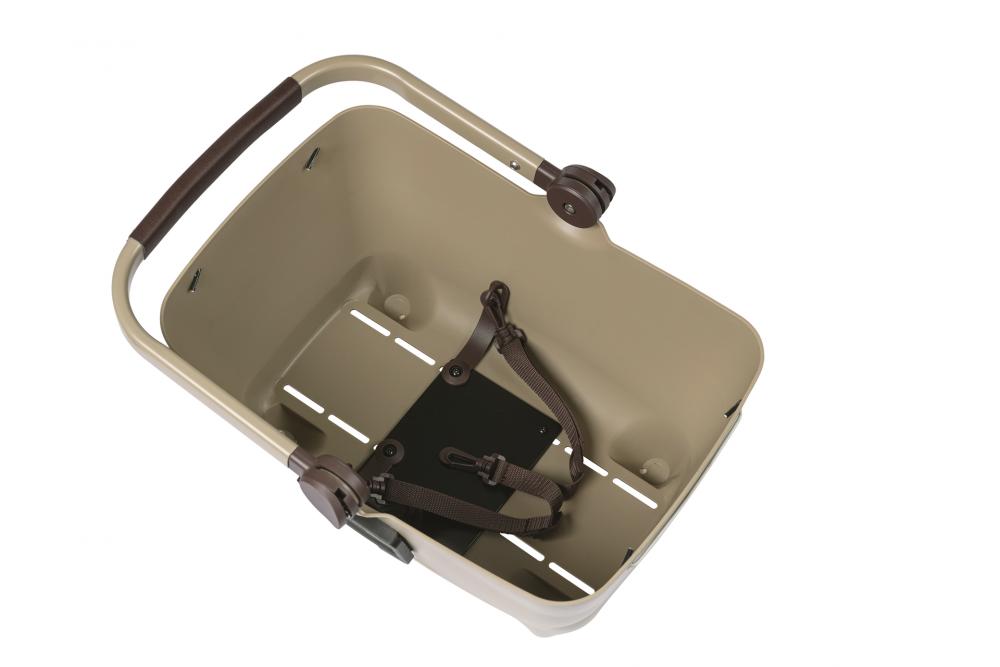 Basil Buddy Hundefahrradkorb Vorderrad mit Klickfix Adapterplatte - Biscotti Brown 45x22x32 cm