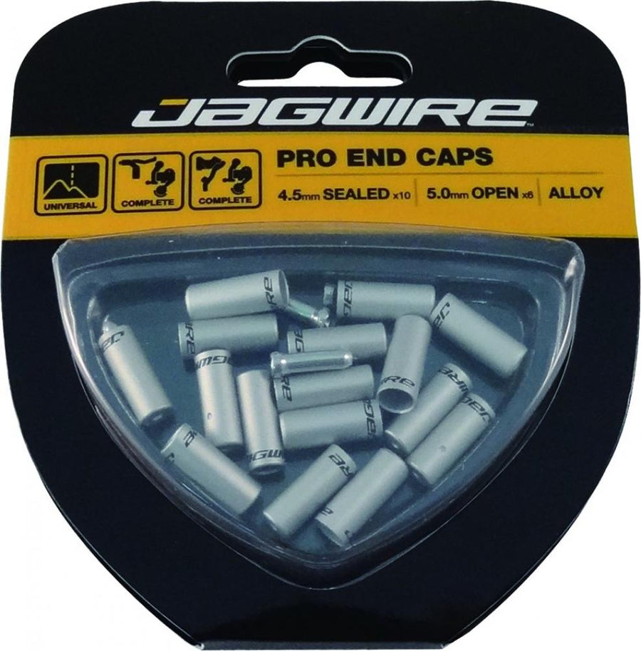 Jagwire Endkappenset Universal Pro 4,5 und 5 mm Silber - universelles Upgrade für Schaltzüge
