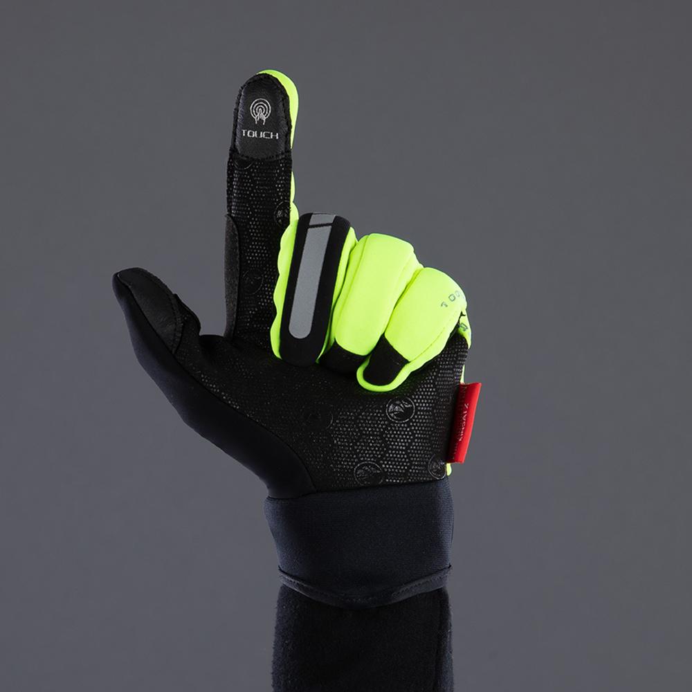 CHIBA Competition Plus - Radhandschuhe neongelb, winddicht, atmungsaktiv, Größe 7,5