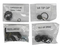 RockShox 2010 Recon Service Kit mit Kompressions- & Rebound-Dämpfern, Air Top Cap und Solo Air Spring Ersatzteilen.