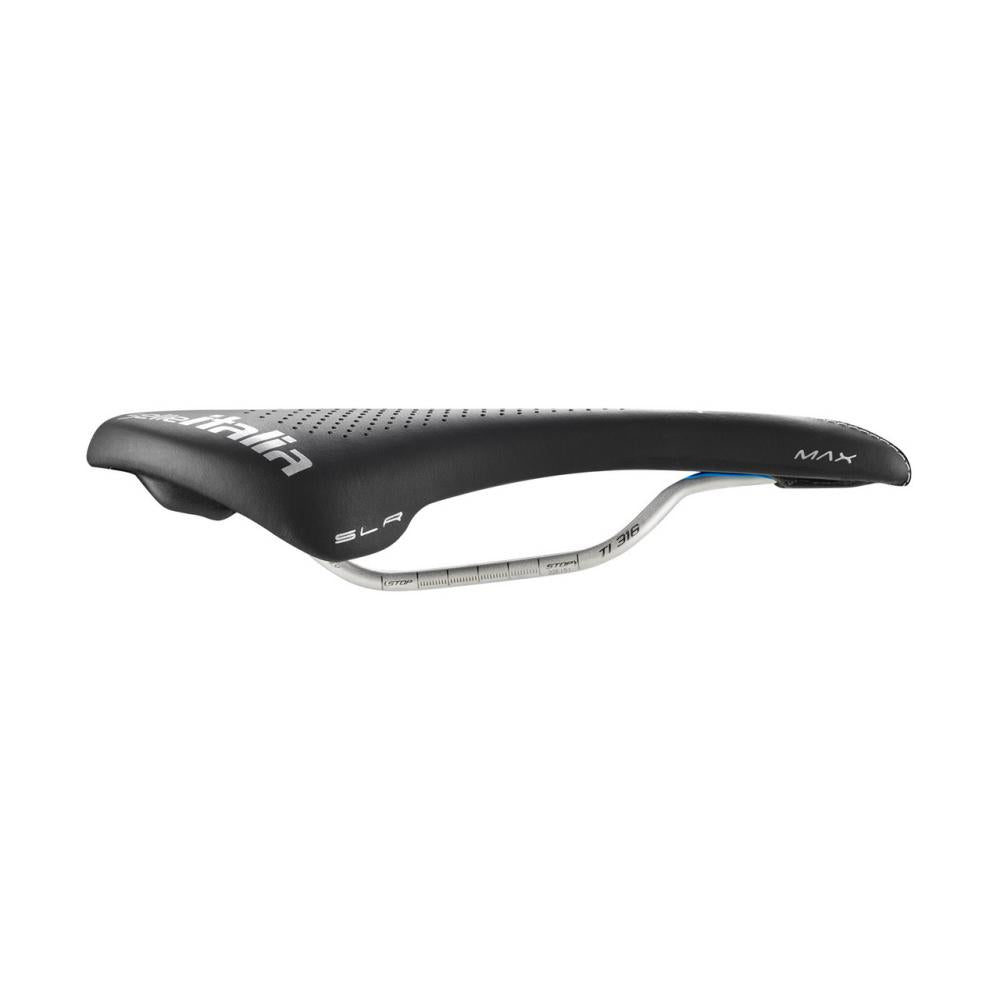 Selle Italia Max SLR TI 316 Gel Superflow L3 - schwarzer Touring/Rennrad-Sattel mit Gelpolsterung & Superflow-Ausschnitt