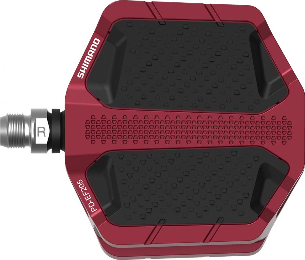 SHIMANO Pedal PD-EF205 Rot Flat Pedal - Radsport, Rot