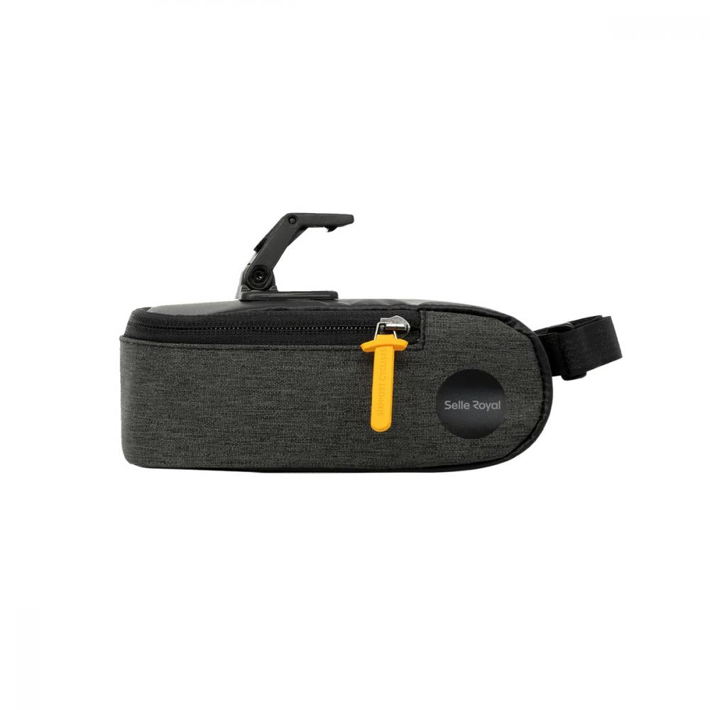 Selle Royal Satteltasche 0,6L schwarz ICS-Clipsystem, Klettverschluss Sattelstütze, breiter Reißverschluss.