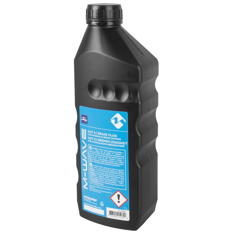 M-WAVE DOT 5.1 Bremsflüssigkeit für hydraulische Fahrrad-Bremssysteme, 1000 ml