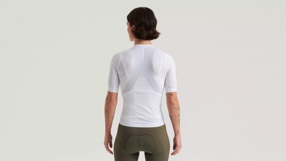 PRIME Damen Jersey Kurzarm Weiß Größe L - Atmungsaktives Fahrradtrikot