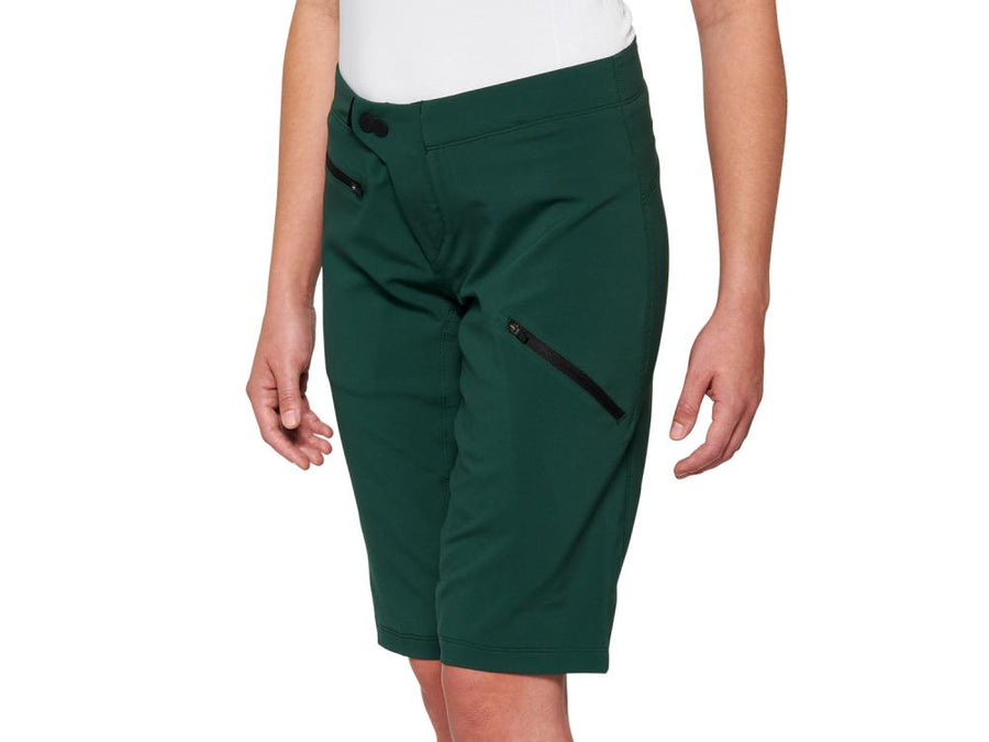 100% Ridecamp Women Short M Forest Green - komfortable All-Mountain MTB-Shorts