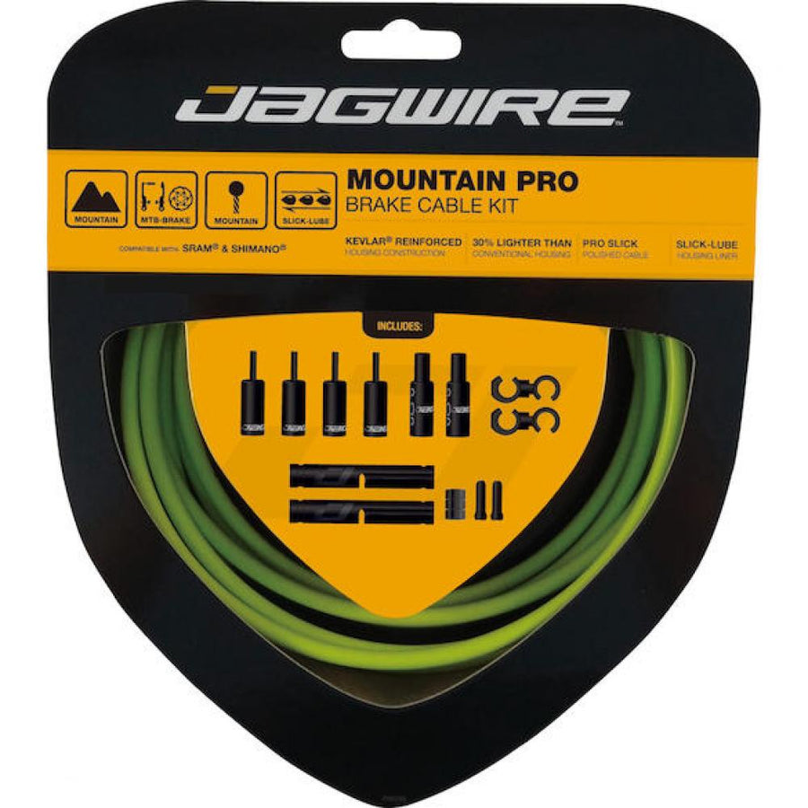 Jagwire Mountain Pro Bremszugset PCK402 Kevlar-Verstärkung Organic Green - MTB Bremsleistung