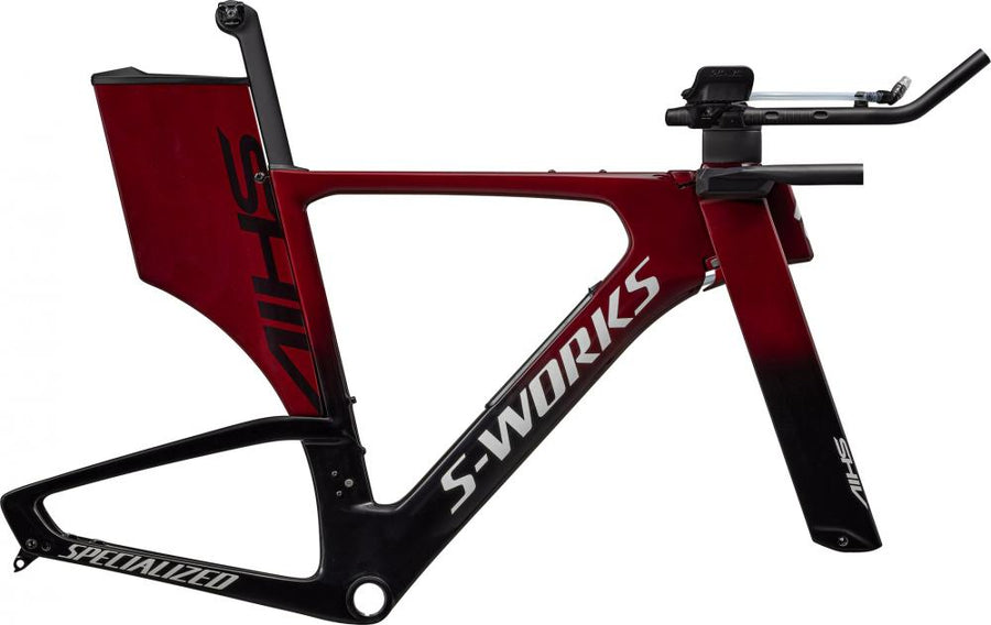 Specialized S-Works Shiv Frameset Limited Edition - Maroon/Tar Black/Metallic White Silver Größe S - Rahmenset