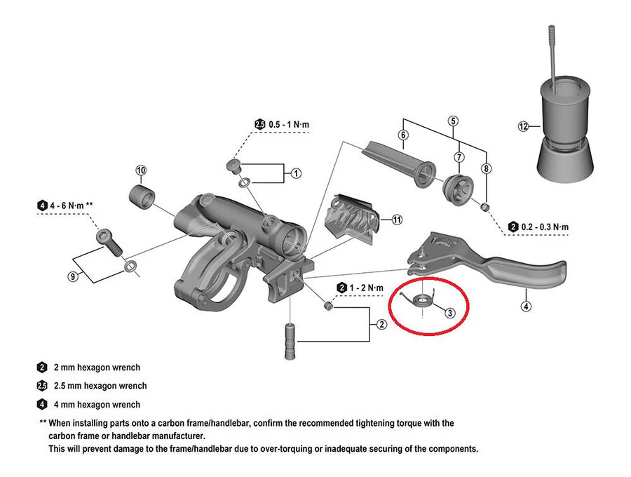SHIMANO Hebel-Klemmfeder für BL-M9220 links, Distanzstück - präziser Hebelhalt
