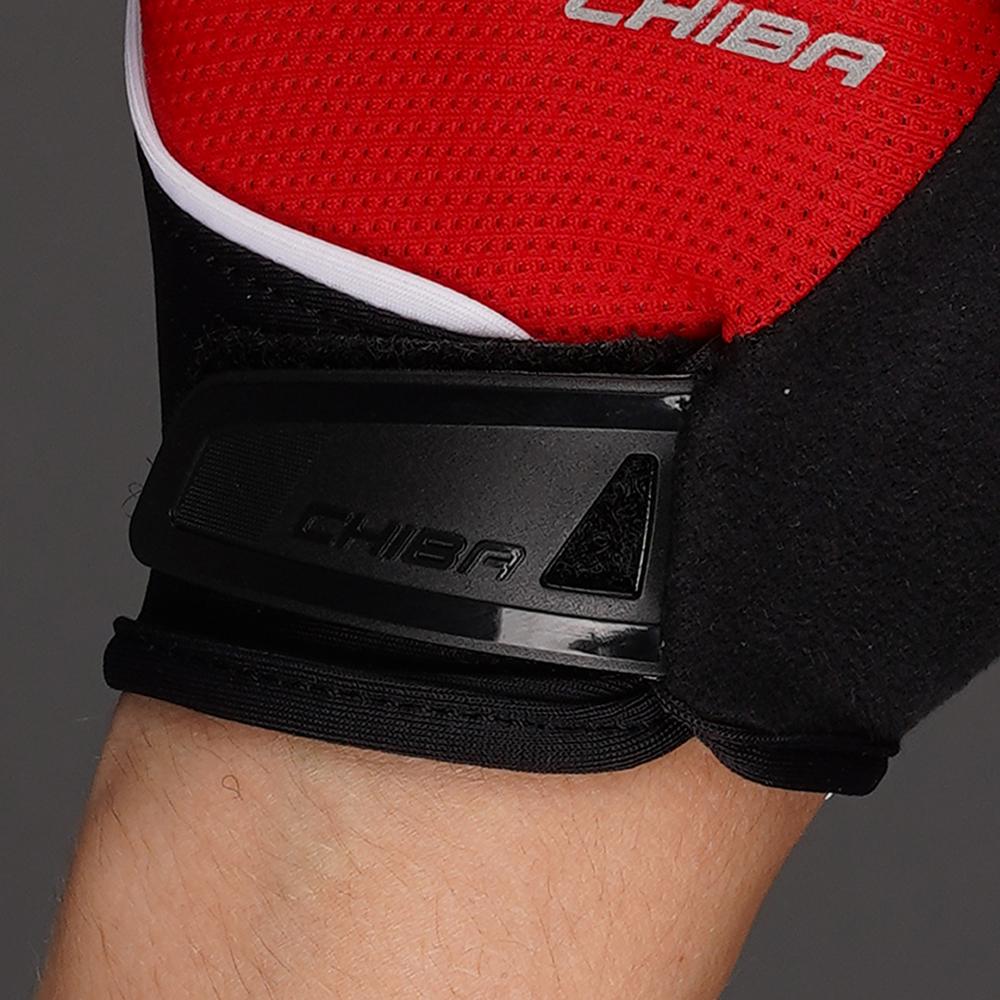 CHIBA Youth - Radhandschuhe kurz, S, rot, atmungsaktiv, gepolstert