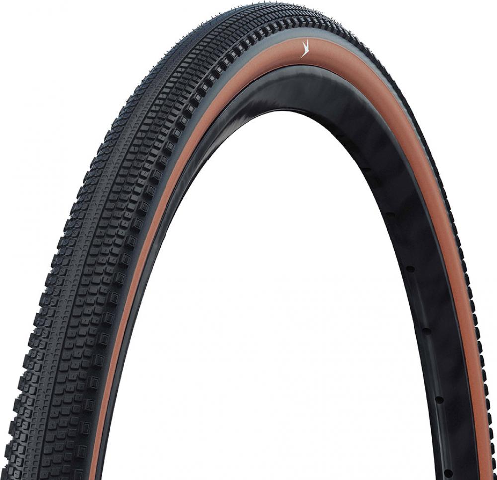 Schwalbe G-ONE COMP Active Line 28 Zoll (40-622) Schwarz/Bronze, vielseitiger Gravel- und Urban-Drahtreifen im Profil.