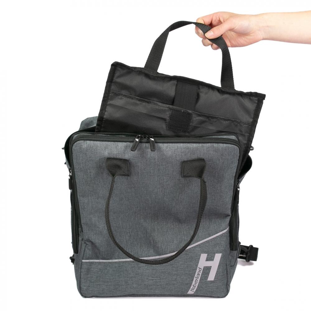 Haberland Bike-Rucksack More Than Work anthrazit - vielseitige Gepäckträger-Tasche und Rucksack