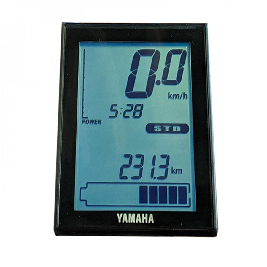 Yamaha LCD-Display X94-83715-10 für E-Bikes mit PW-Mittelmotor, zeigt 0.0 km/h, 231.3 km und volle Batterie.